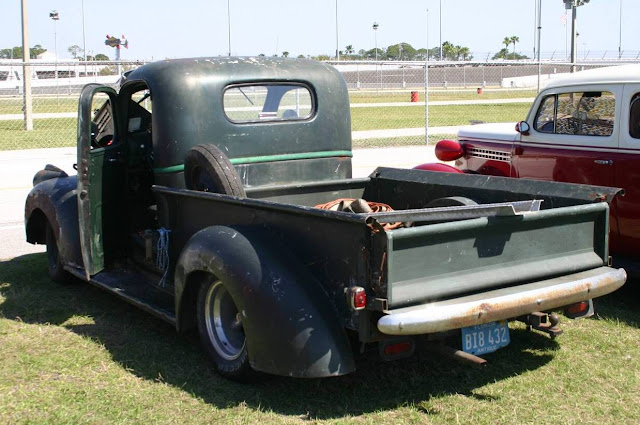 1942 Chevy Lowered Rat Rod Truck Rear View