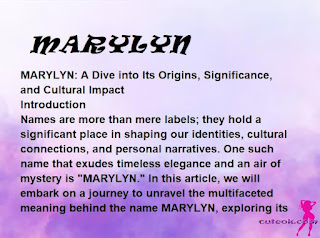 meaning of the name "MARYLYN"