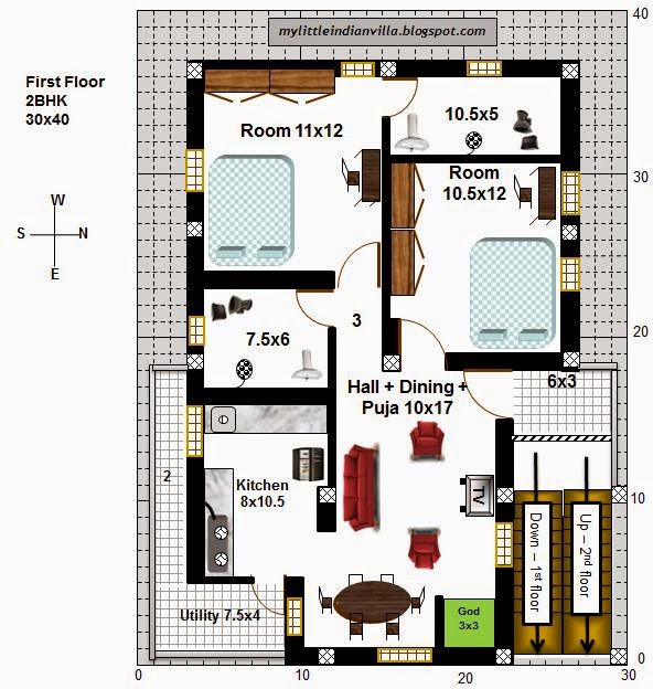 My Little Indian Villa 42 R35 1BHK and 2BHK in 30x40 