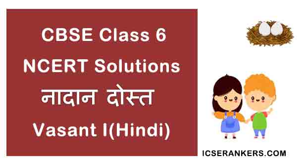 NCERT Solutions for Class 6th Hindi Chapter 3 नादान दोस्त