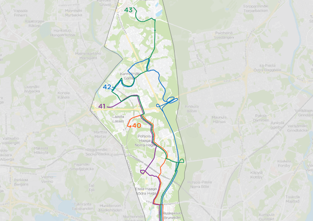 Haagan linjastosuunnitelman suunnittelualue kattaa Haagan, Lassilan, Kannelmäen, Maununnevan, Hakuninmaan ja Kuninkaantammen alueet.