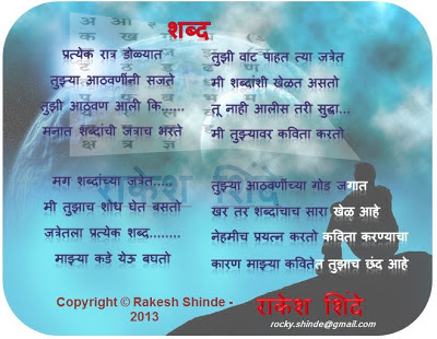 Rakesh Shinde marathi kavita: शब्द (Shabd) rocky.shinde@gmail.com