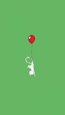 Cat Holding Balloon Wallpaper