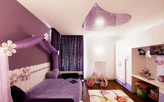 The Idea Of A Bedroom With A Beautiful Purple Color