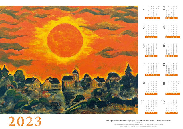 calendar 2023 / kalendář 2023 - painting Summer Sunset / obraz Letní západ slunce - author Stanislava Boudová