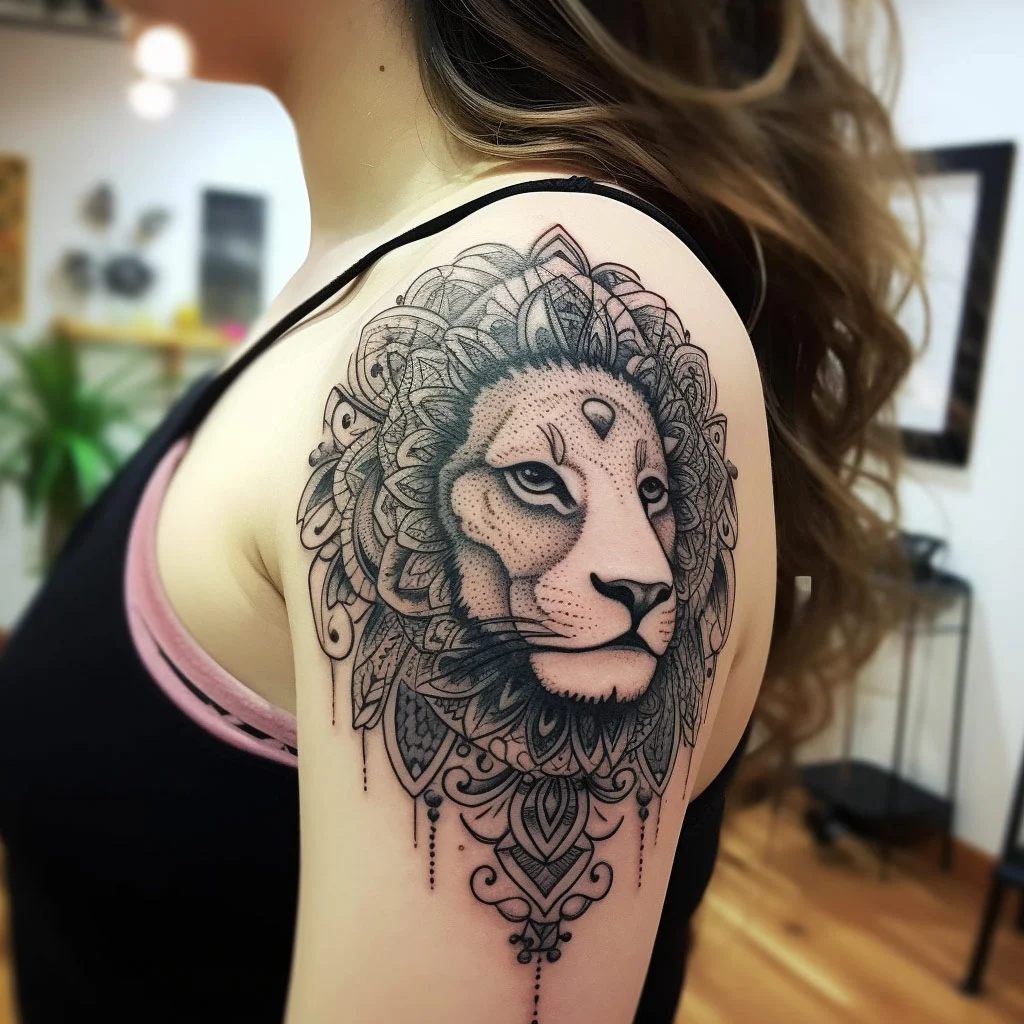 Tatuajes de leones para mujer