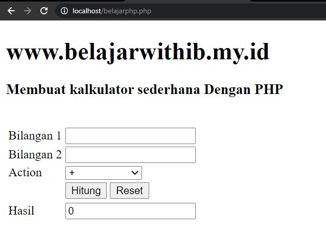 Tutorial PHP Pemula Part 11 : Membuat Kalkulator Sederhana  Dengan PHP – Bagian 2