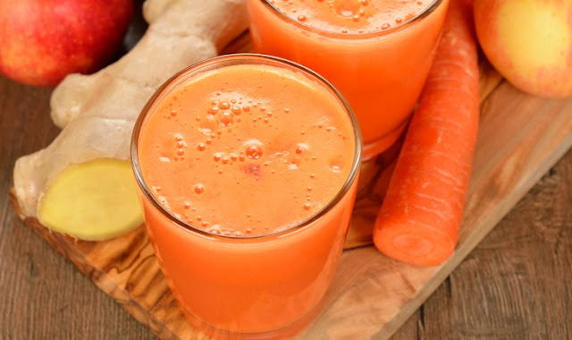 Energizing Carrot, Apple, Ginger Juice #drinks #healthy