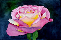 Steve Penberthy - Watercolor Painting of a Yellow Rose - Version 2 of 2