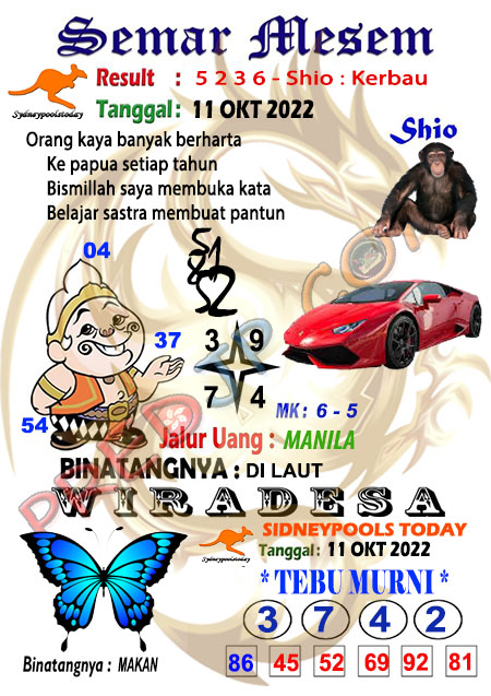 Prediksi Semar Mesem SDY Hari Ini JP 11 Oktober 2022