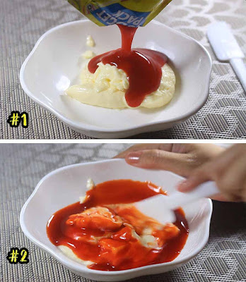 Step by step in making the Cheese Sticks' sauce