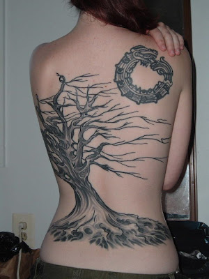 Full Back Body Girl Tattoo Design