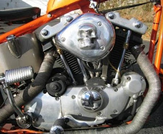 sportster ironhead chopper 1979 orange and red flame