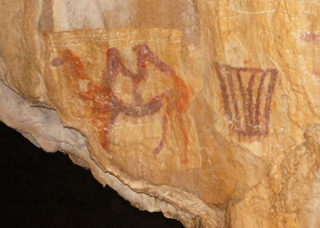 Upper Palaeolithic cave painting of camel discovered in Ural Mountains