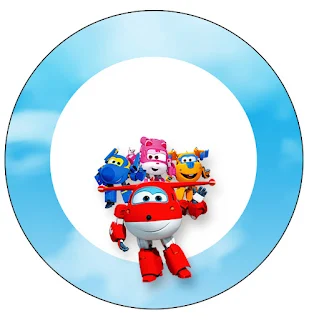 Super Wings Free Printable Cupcake Wrappers and Toppers.  