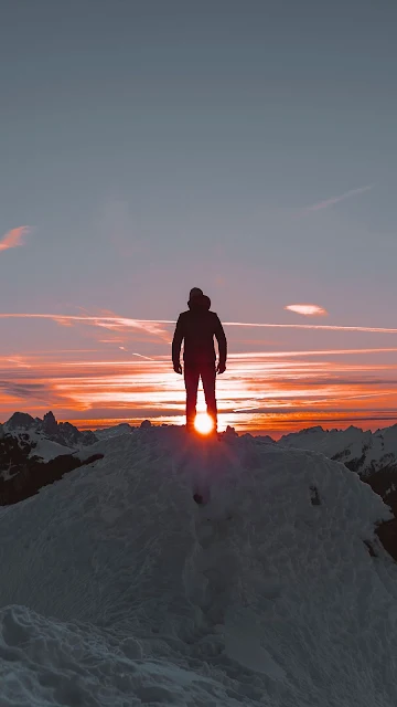 Pôr do Sol, Sozinho, Montanhas, Contemplação