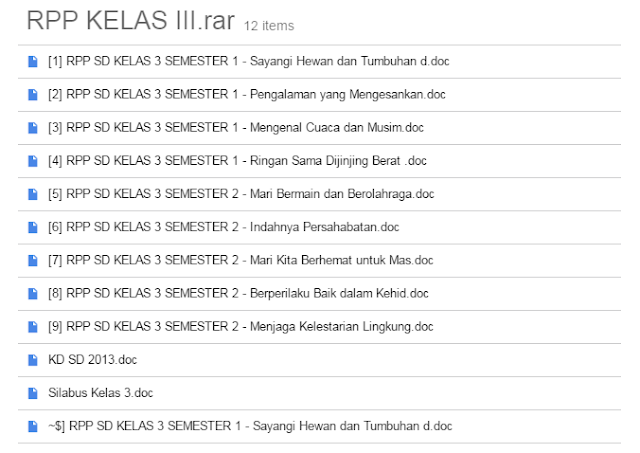 RPP dan Silabus SD Kelas 3