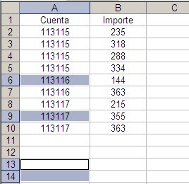 Selecciones múltiples en Excel