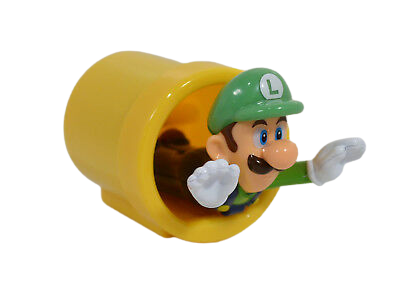 McDonalds Super Mario Happy Meal Toys 2017 from Australia and New Zealand Luigi Launcher toy with yellow pipe