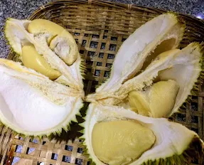 Fleshy and soft yellow durians