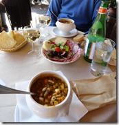 San Gimignano, Italy - Soup and anti-pasta