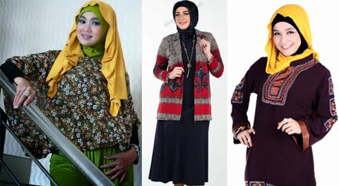 baju blus muslim wanita gendut