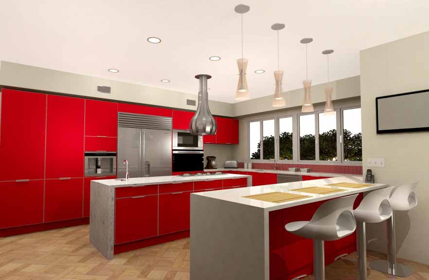  Dapur Cantik Dengan Desain Warna Merah Kayla Update