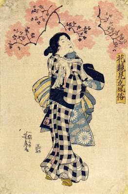 Ukiyo-e. Träsnitt. Yoshitora. Bijinga.