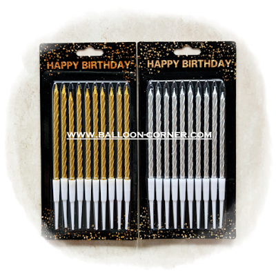 Lilin Spiral Warna Gold & Silver Set 10 Pcs (GROSIR MURAH)