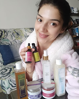 Mehreen Pirzada with Cute and Lovely Expressions with Skin and Hair Products