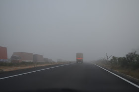 Foggy Roads near Chikballapur en-route Hyderabad