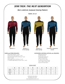 Star Trek TNG Men's Jumpsuit Sewing Pattern