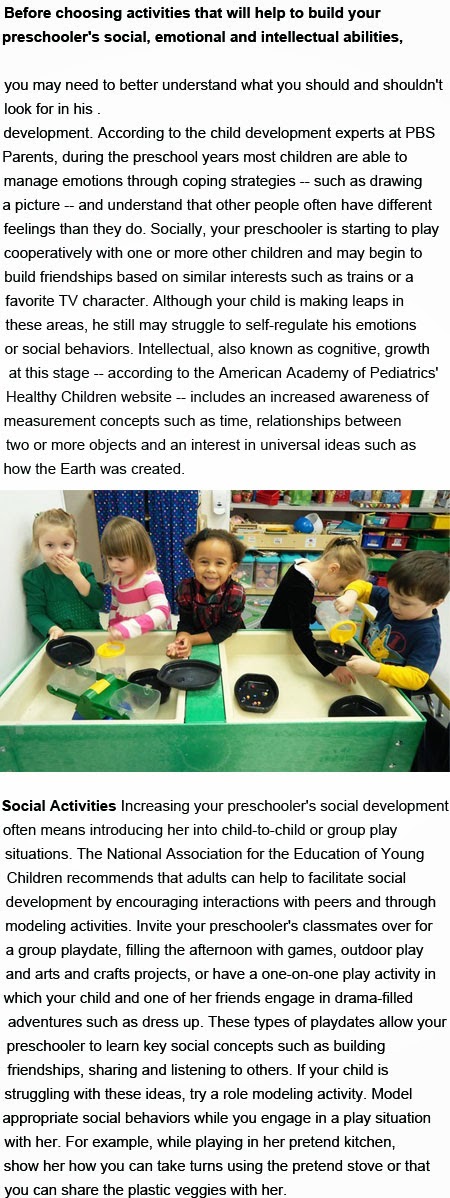 Social activities for preschoolers