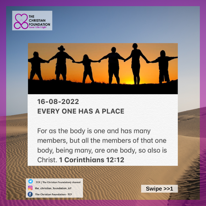 EVERY ONE HAS A PLACE |  TCF DEVOTIONAL