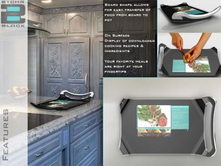 Cutting Board With Integrated LCD Display, Talenan Modern, Papan Pemotong Canggih