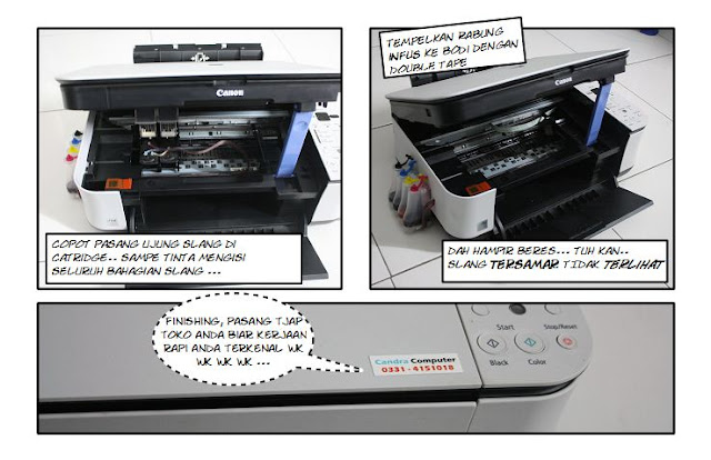 cara mengisi tinta printer canon mp258 infus