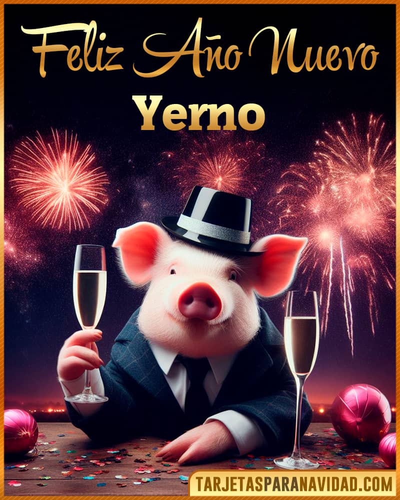 Tarjeta De Feliz Año Nuevo De Chancho Para Yerno