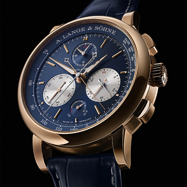 2021 Watches & Wonders : A. Lange & Söhne Triple Split Réplique En Or Rose Avec Cadran Bleu