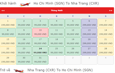 Vé máy bay Sài Gòn đi Nha Trang giá rẻ tháng 10