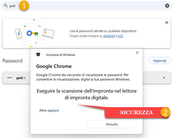 recuperare password