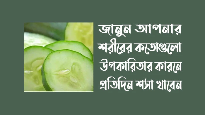 জানুন আপনার শরীরের কতোগুলো উপকারিতার কারনে প্রতিদিন শসা খাবেন