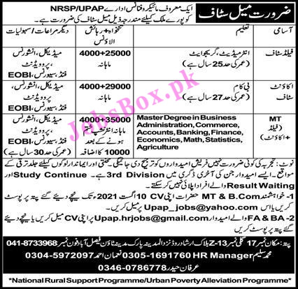 nrsp.org.pk Jobs 2021 - National Rural Support Program NRSP Jobs 2021 in Pakistan