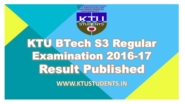 ktu btech s3 result third semester result 2017