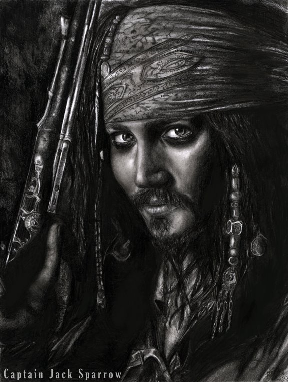 Johnny Depp as captain Jack