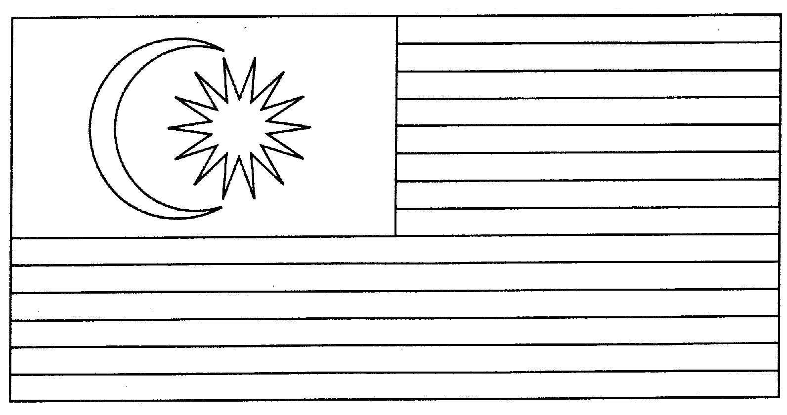 Bendera Malaysia - Gambar Mewarna  Colouring Picture
