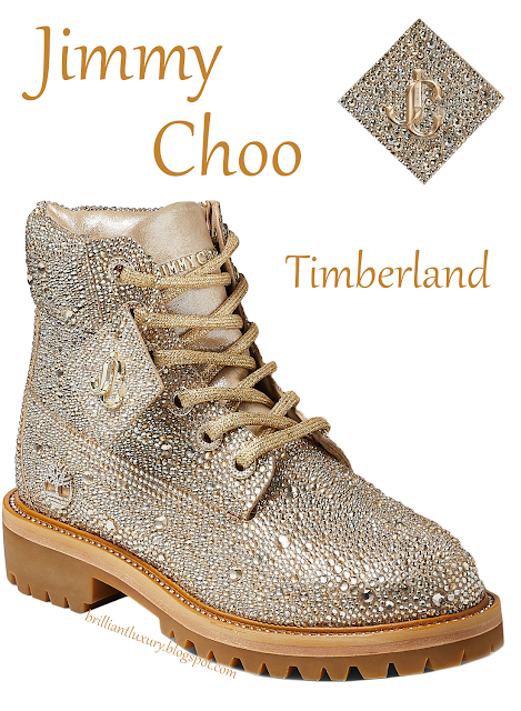 ♦Sparkling Jimmy Choo Timberland golden mix shimmer suede boots with crystal hotfix #jimmychoo #shoes #brilliantluxury