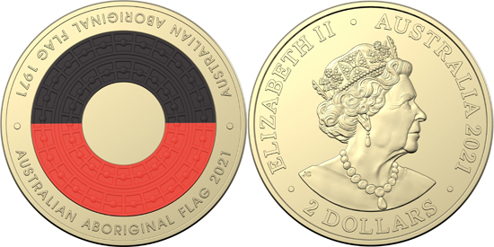 Australia 2 dollars 2021 - Aboriginal flag