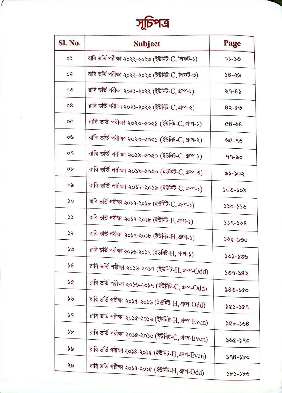 উদ্ভাস রাজশাহী বিশ্ববিদ্যালয় (রাবি) প্রশ্নব্যাংক pdf (New Edition) |  Rajshahi University question bank pdf | Udvash Ru Question Bank PDF