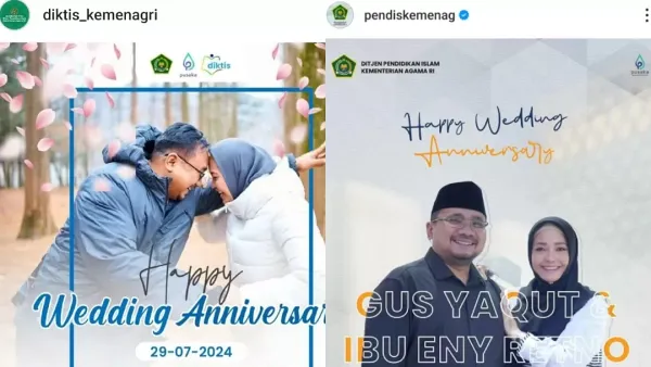 Akun Medsos Kemenag Upload Ucapan Anniversary Yaqut dan Istri, Ini Reaksi Netizen