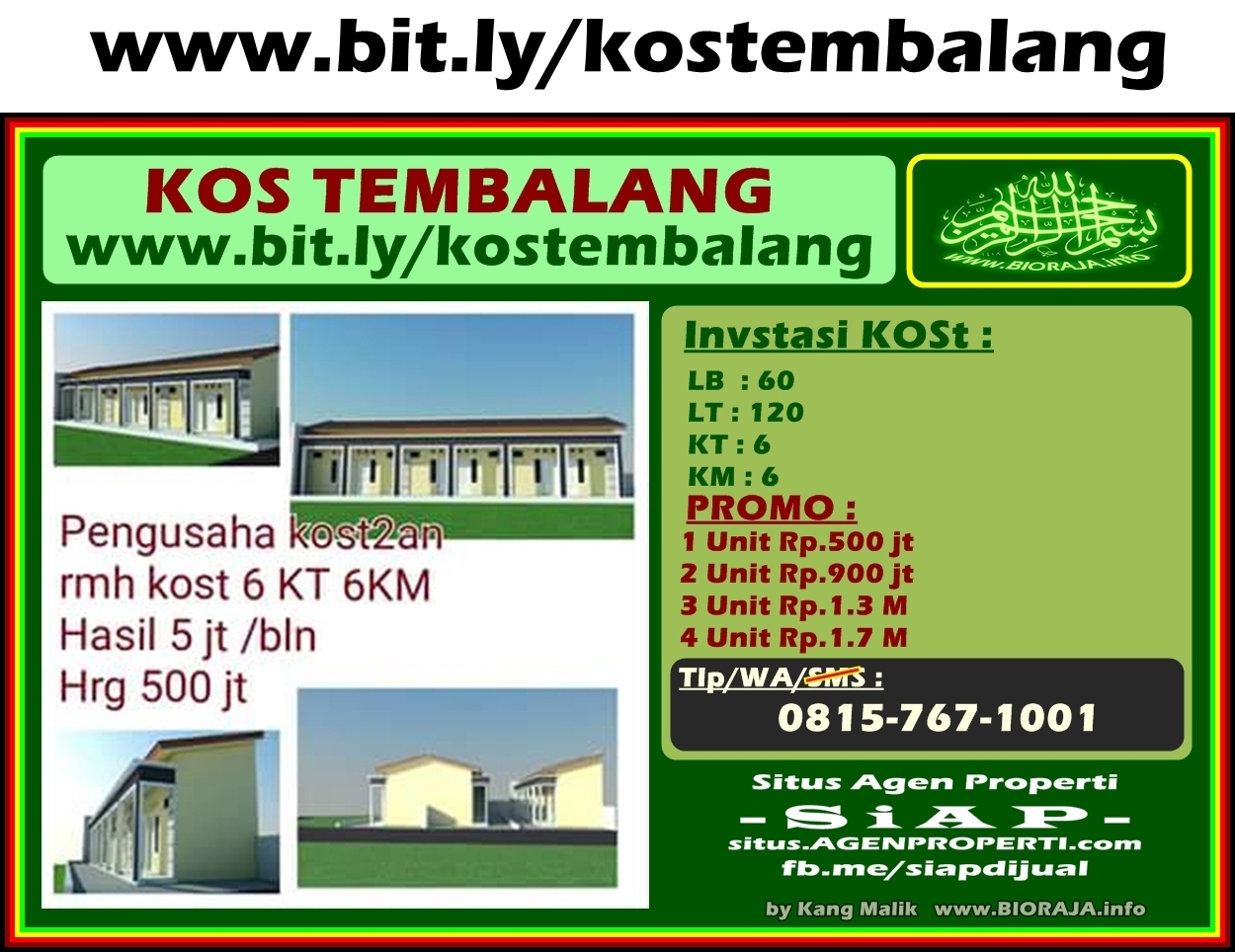  Rumah  Kost kosan dijual di  TEMBALANG  Semarang  UNDIP 1001 